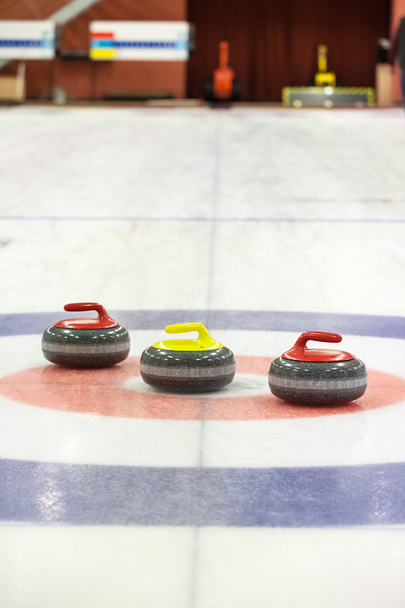 Curling rocks on ice - Photo, Image