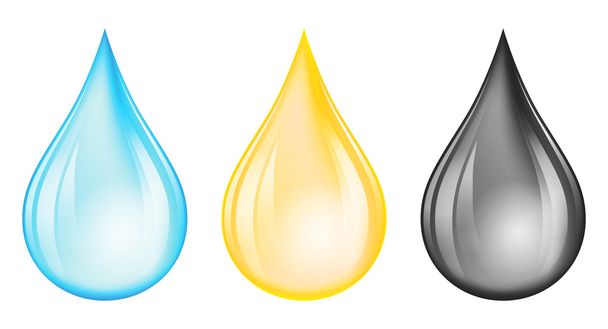 three coloured drops - Photo, Image