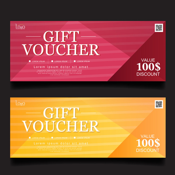 Gift Voucher Colorful Template - Vector, Image
