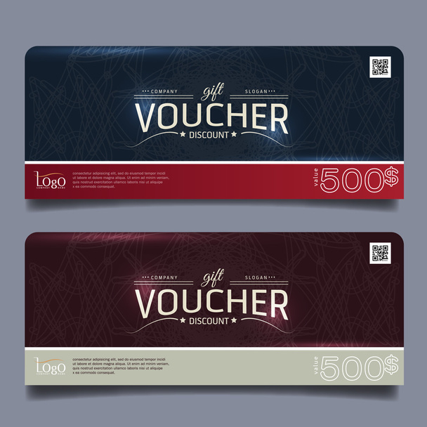 Gift Voucher Colorful Template - Vector, Image