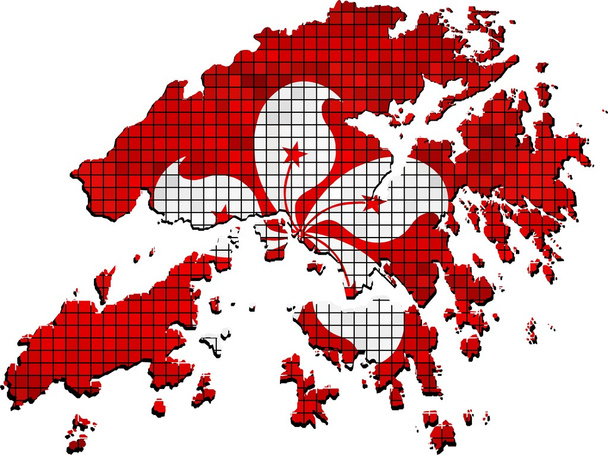 hong kong Karte mit Flagge im Inneren - Vektor, Bild