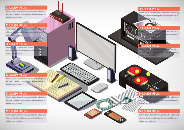 иллюстрация концепции информационно-графического внутреннего офиса
 - Вектор,изображение