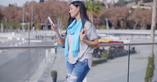 woman checking mobile phone - Video