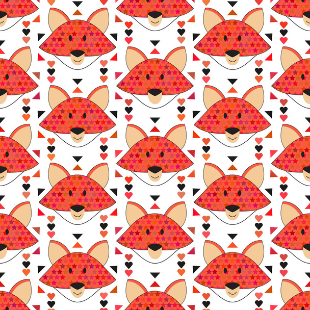 Seamless fox pattern - Vetor, Imagem