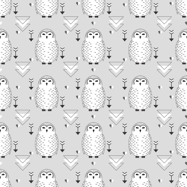 Seamless owl pattern - Vector, Imagen