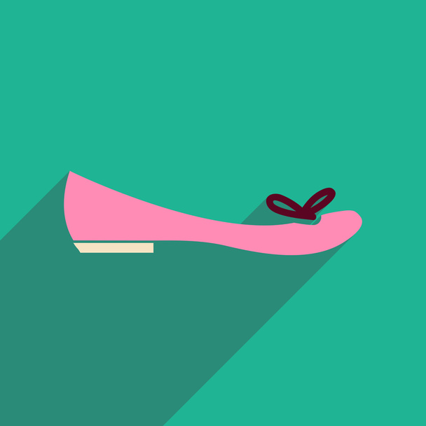 Platte pictogram met lange schaduw vrouw schoenen - Vector, afbeelding
