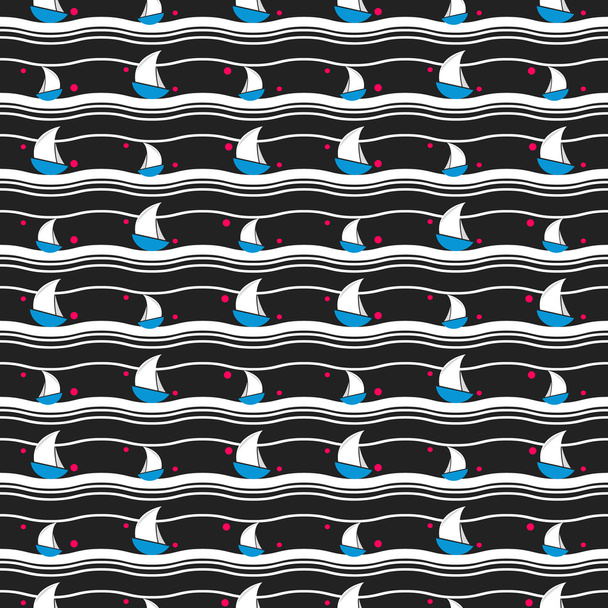 Sea seamless pattern - ベクター画像