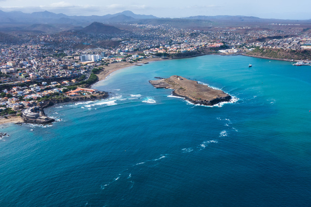 Αεροφωτογραφία του Praia πόλη στο Santiago - της επαρχίας του Ακρωτηρίου είναι - Φωτογραφία, εικόνα