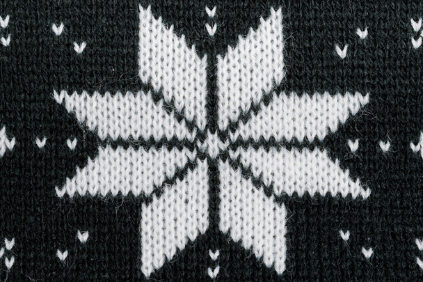 Detailed knitted black jacquard pattern. - Photo, Image