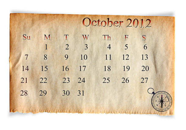 kalender 2012, oktober - Foto, afbeelding
