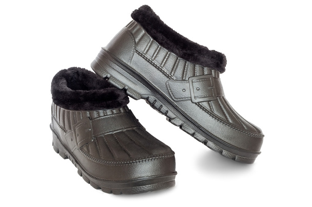Chaussures de travail imperméables confortables sur fond blanc
. - Photo, image