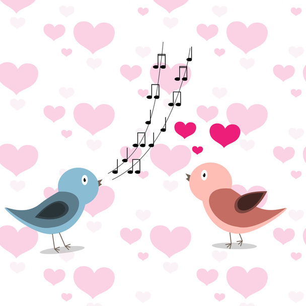 two in love birds - Vector, Image
