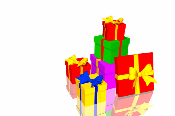 Beyaz arka plan üzerinde izole kutu Noel hediyeleri - Foto, afbeelding