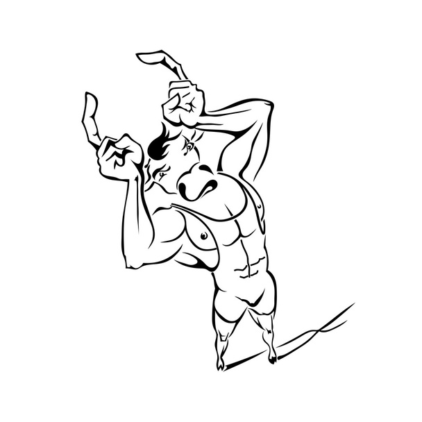 Мультфільм Bull спортсмен з тілом людини, ізольовані на білий ба - Вектор, зображення