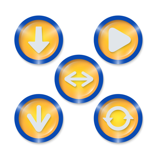 Set of five icons with different arrows - Vektor, kép