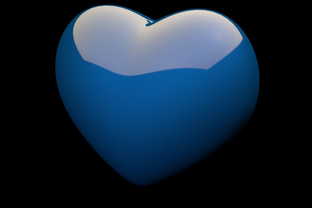 большое синее сердце на чёрном фоне
 - Фото, изображение