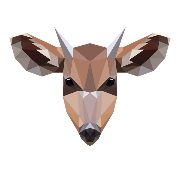 Low poly vector illustration of a roe deer - Διάνυσμα, εικόνα