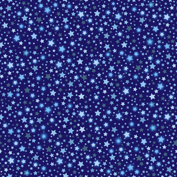 Cyan abstract shining falling stars seamless texture blue background. Festive, luxury or network graphic design concept. Vector illustration - Vector, Image