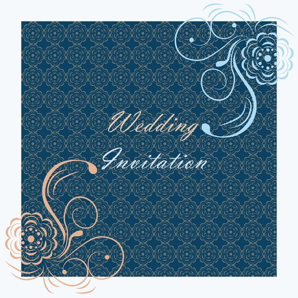 Wedding Invitation with rose ornaments - Vector, afbeelding