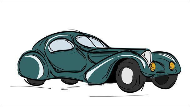 Retro car  sketch - Vektor, obrázek
