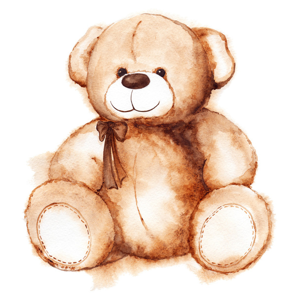 Cartoon lovely Teddy Bear toy Saint Valentine's day isolated - Photo, Image