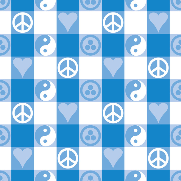 Ειρήνη καρό, σε γαλάζιο - Διάνυσμα, εικόνα