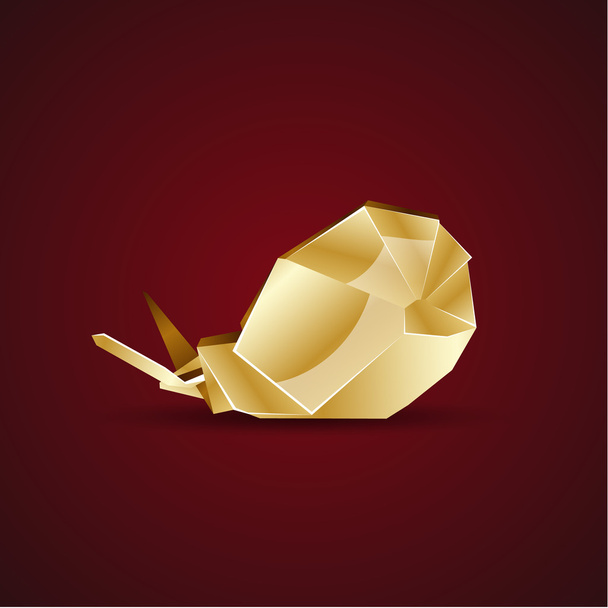 vector golden origami snail - Vector, Image