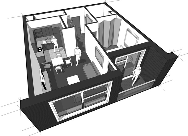 modern Apartment diagram - Vector, Image