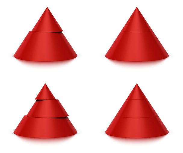 3d conical shape sliced, 2 or 3 levels - Photo, Image