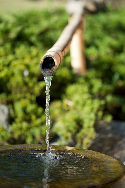 Бамбуковая трубка и текучая вода
 - Фото, изображение