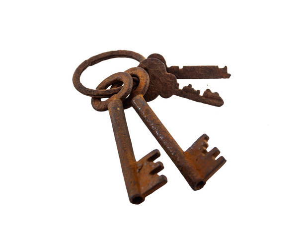 Rusty alten Schlüssel der isolierten - Foto, Bild