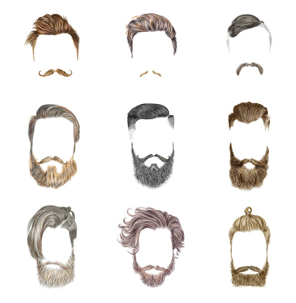 Moustache et barbe Sur fond blanc
 - Vecteur, image