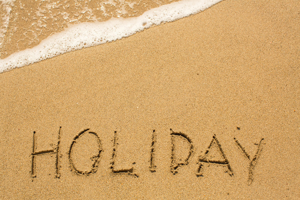 Inscription des vacances sur la plage de sable de la mer
 - Photo, image