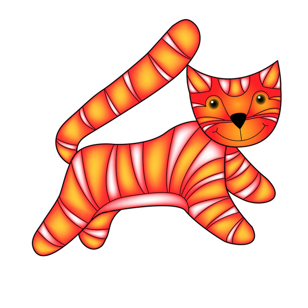 Cat dekorativní vektorové ilustrace - Vektor, obrázek