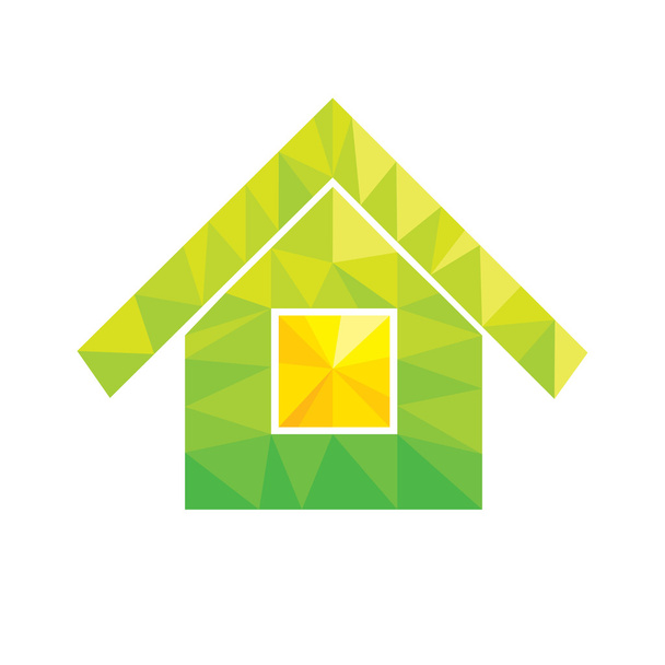 家のイメージを持つアイコン。三角形 - ベクター画像