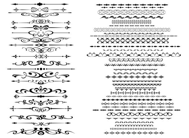 A set of decorative calligraphic elements. Editable for design. - Vector, Image