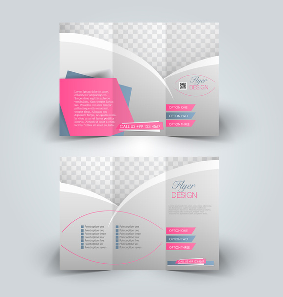 Trifold brochure mock up design template - Vetor, Imagem