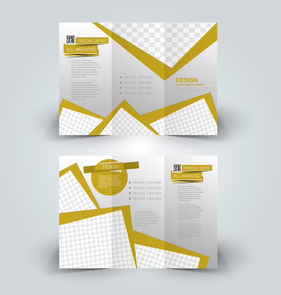 Trifold brochure mock up design template - Vector, Imagen