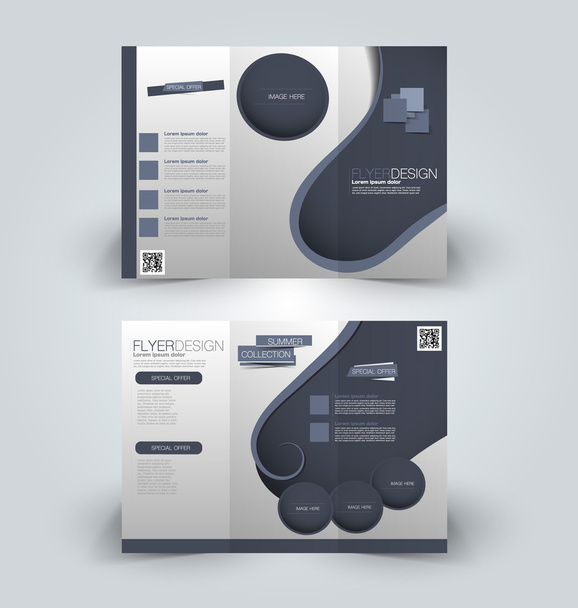 Trifold brochure mock up design template - Διάνυσμα, εικόνα