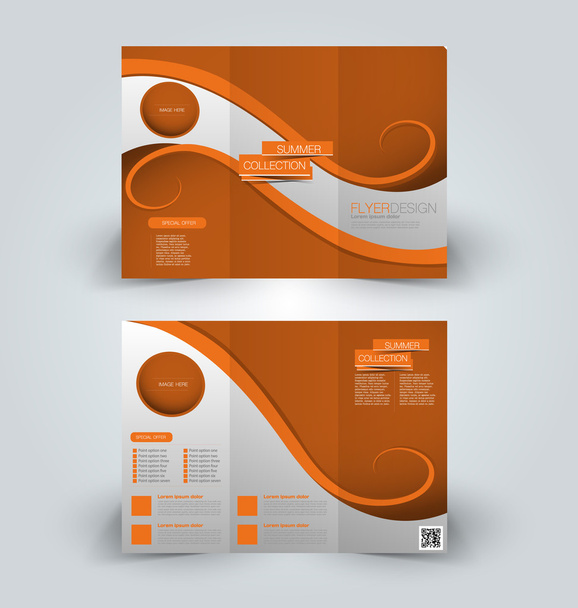 Trifold brochure mock up design template - Vektor, obrázek