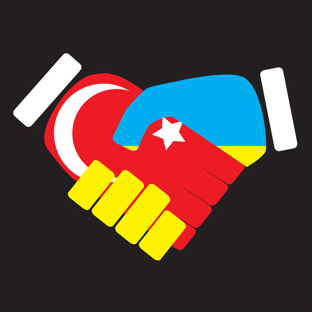 Symboli merkki kädenpuristus Turkki ja Ukraina
 - Vektori, kuva