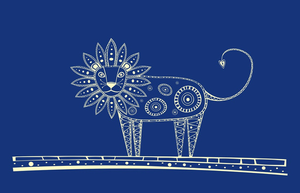 εικονογράφηση μπλε λιοντάρι - Διάνυσμα, εικόνα