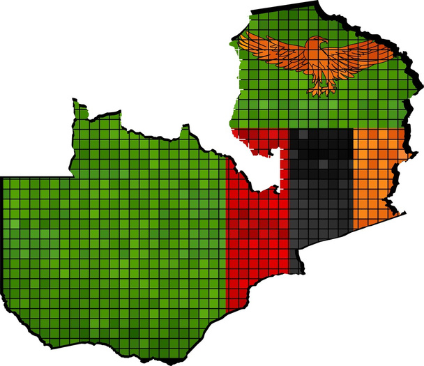 Zambia kaart met vlag binnen - Vector, afbeelding