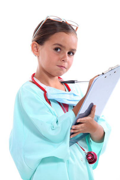 Portrait of a little girl in nurse uniform - Foto, Imagem