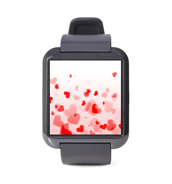 modern smart watch with hearts - Foto, afbeelding
