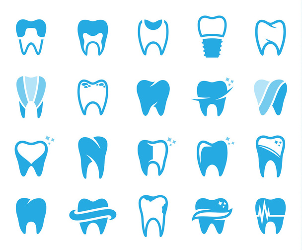 Vektör diş ikonlar, simgeler ve tasarım öğeleri - Vektör, Görsel