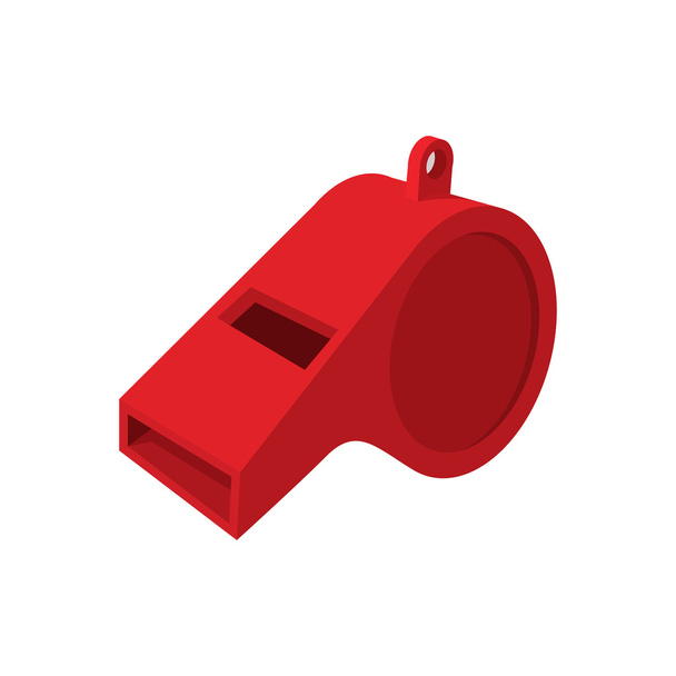 Red whistle cartoon icon - ベクター画像
