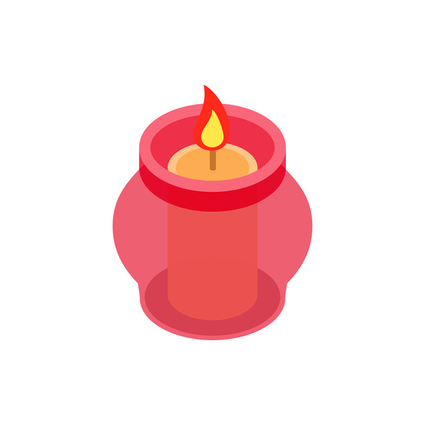 Candle in a candlestick isometric 3d icon - Διάνυσμα, εικόνα