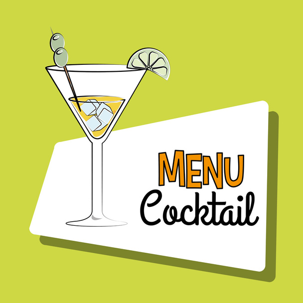 Cocktail bar menu - Vector, afbeelding