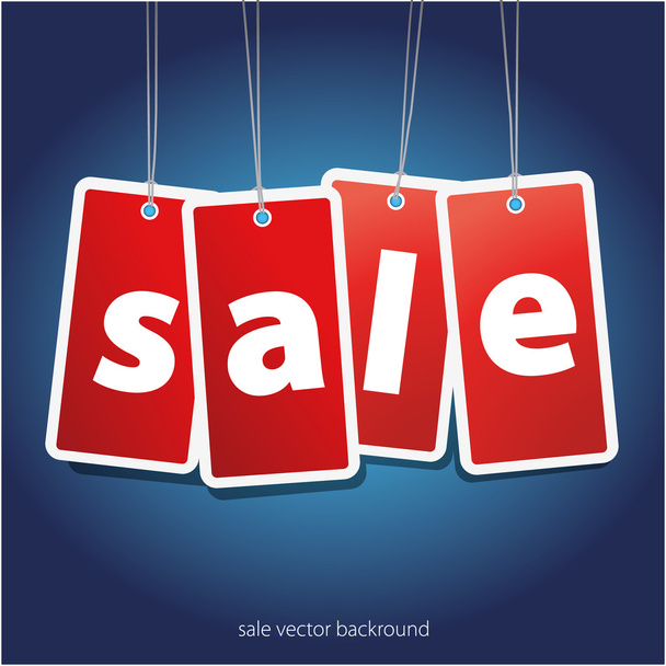 Blue background with sale stickers - Vector, Image